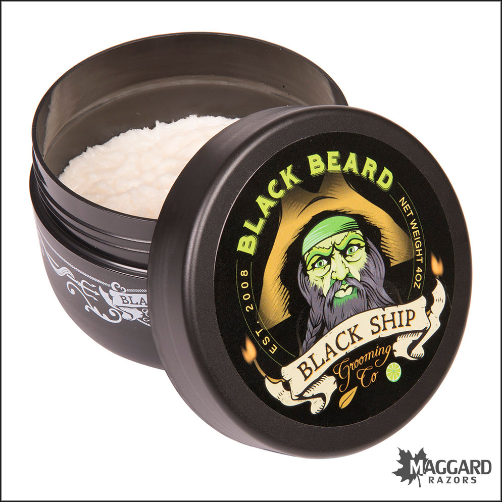 Black Ship Grooming Co. Black Beard Shaving Soap, 4oz — Maggard Razors