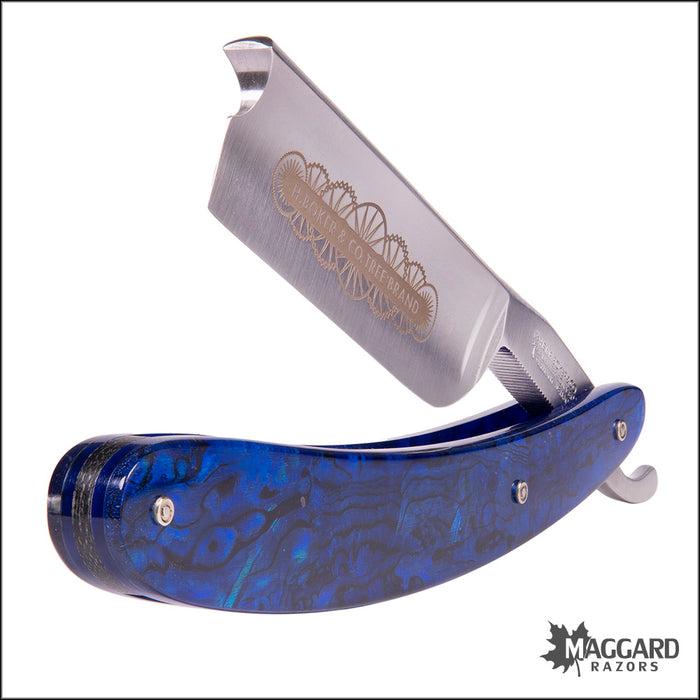 Boker 140557 Blue Shell 7/8 Square Point Straight Razor, Professionall ...