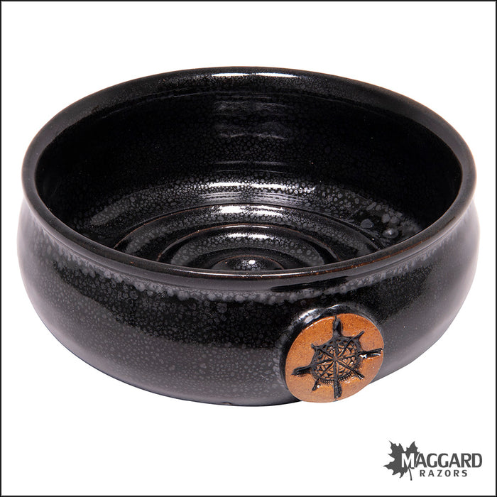 Captain's Choice Lather Bowl Gunmetal Finish Handmade Ceramic