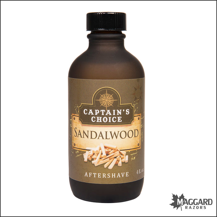 Captain's Choice Sandalwood Artisan Aftershave Splash, 4oz