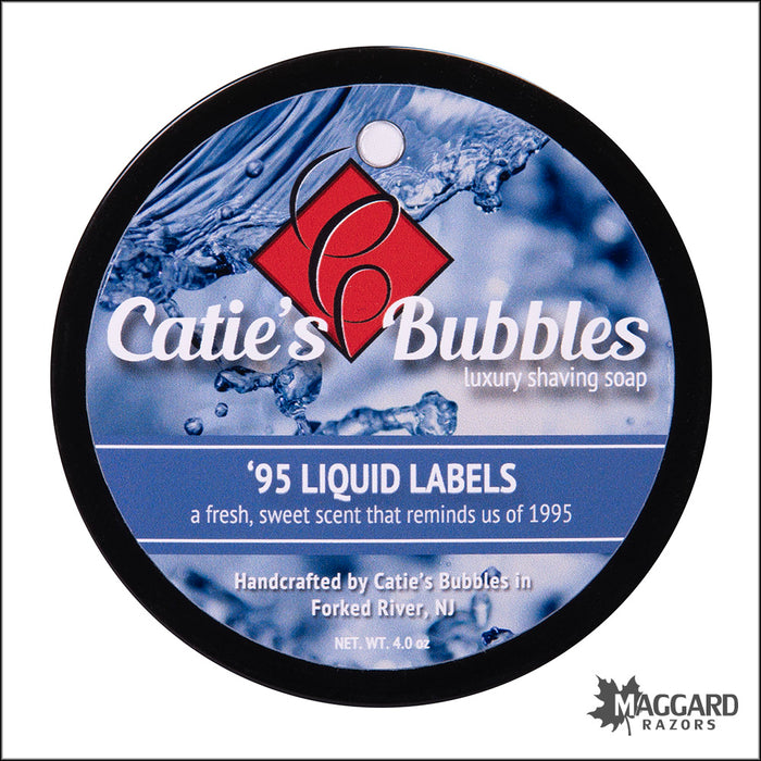 Catie's Bubbles 95 Liquid Labels Artisan Shaving Soap, 4oz