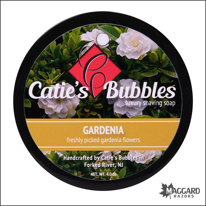 Catie's Bubbles Gardenia Artisan Shaving Soap, 4oz