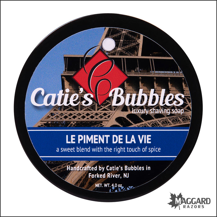 Catie's Bubbles Le Piment de la Vie Artisan Shaving Soap, 4oz