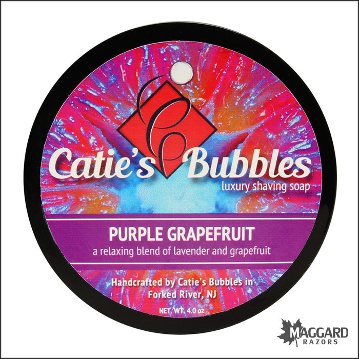 Catie's Bubbles Purple Grapefruit Artisan Shaving Soap, 4oz
