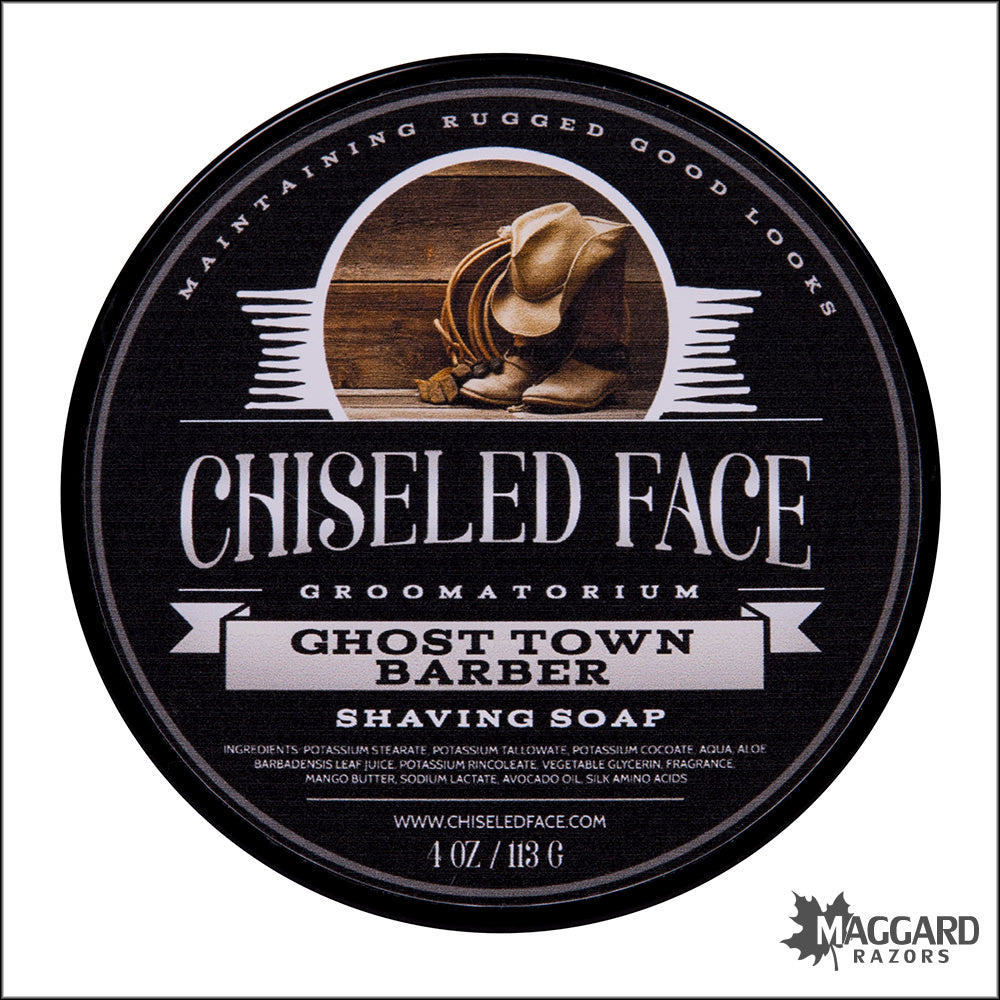 Chiseled Face Ghost Town Barber Tallow Shaving Soap, 4oz — Maggard Razors
