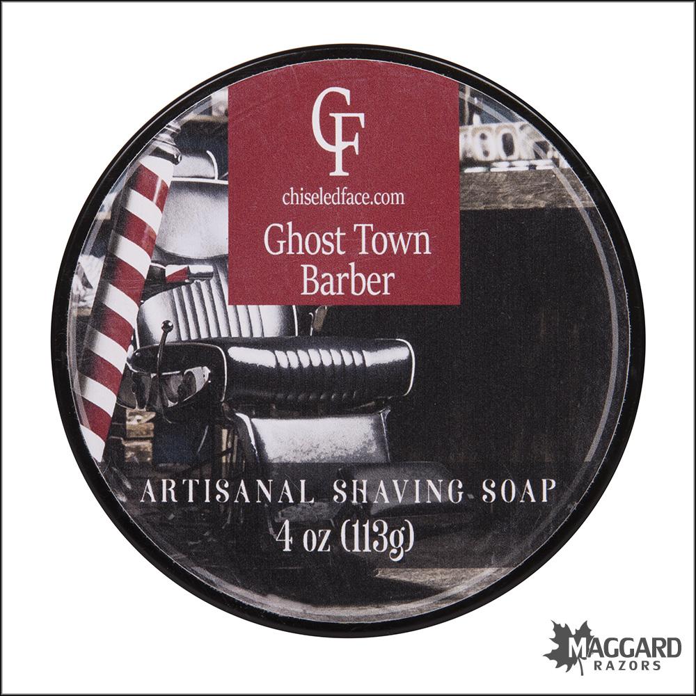 Chiseled Face Ghost Town Barber Artisan Shaving Soap, 4oz Silk Tallo