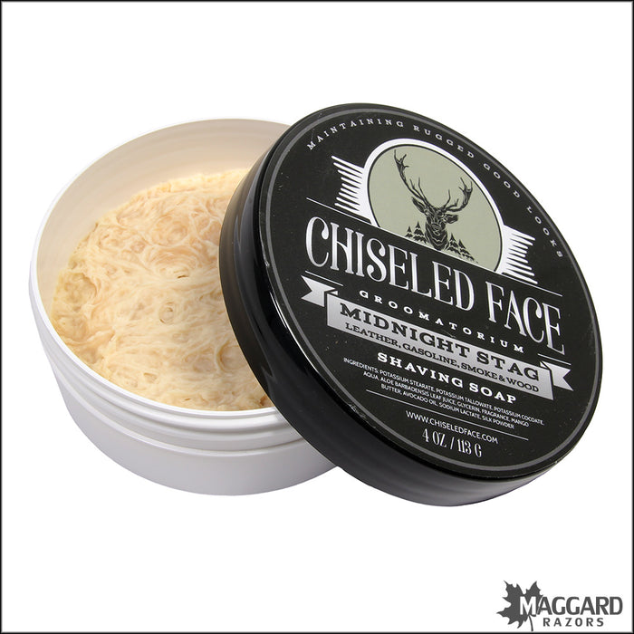 Chiseled Face Midnight Stag Artisan Shaving Soap, 4oz