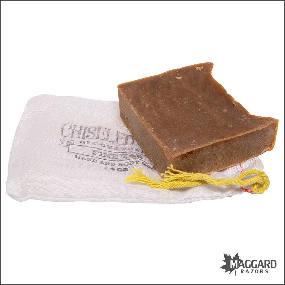 Chiseled Face Pine Tar Artisan Bar Soap, 4oz — Maggard Razors
