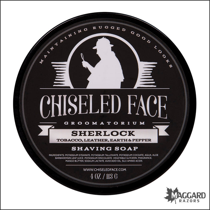 Chiseled Face Sherlock Artisan Shaving Soap, 4oz