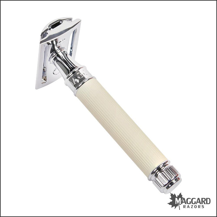 Ivory Safety Razor Edwin Jagger DE87RC14bl Ivory Rubber Coated DE Safety Razor — Maggard ...