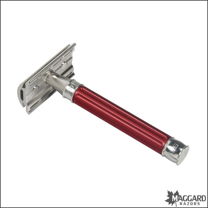 Edwin Jagger DESSGA1BL 3ONE6 Stainless Steel Red Handle DE Safety Razo —  Maggard Razors