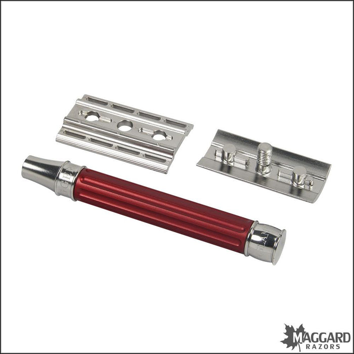Steel Stainless Handle Maggard DE Safety Razors Jagger — Red 3ONE6 Razo Edwin DESSGA1BL