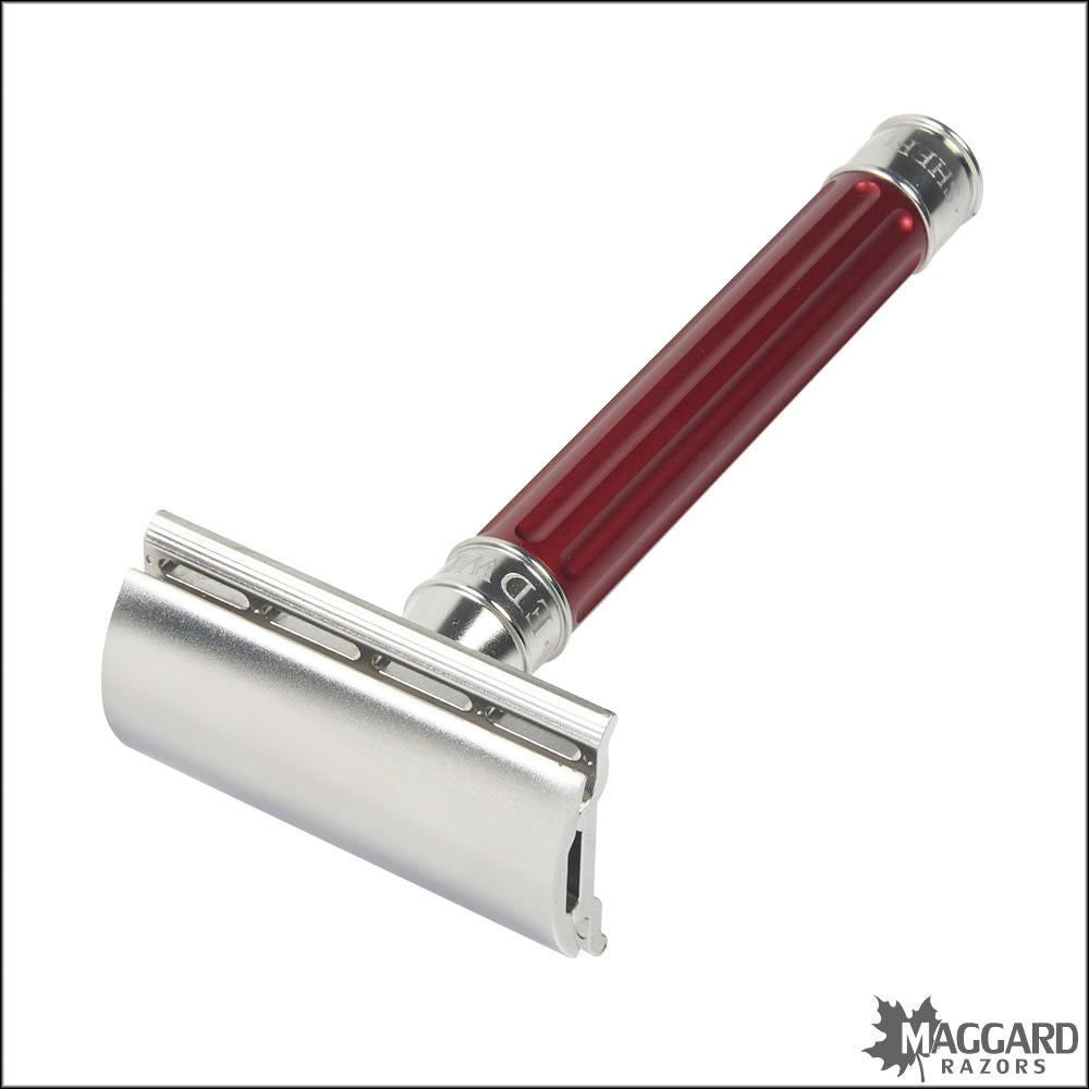 Edwin Jagger DESSGA1BL Handle DE Maggard Stainless — Red 3ONE6 Safety Razors Steel Razo