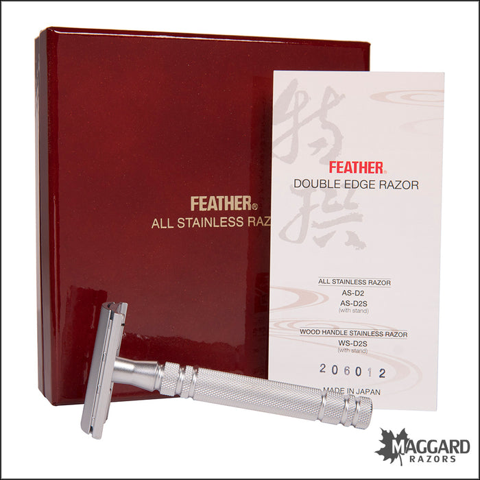 Feather AS-D2 All Stainless Double Edge Safety Razor in Gift Box
