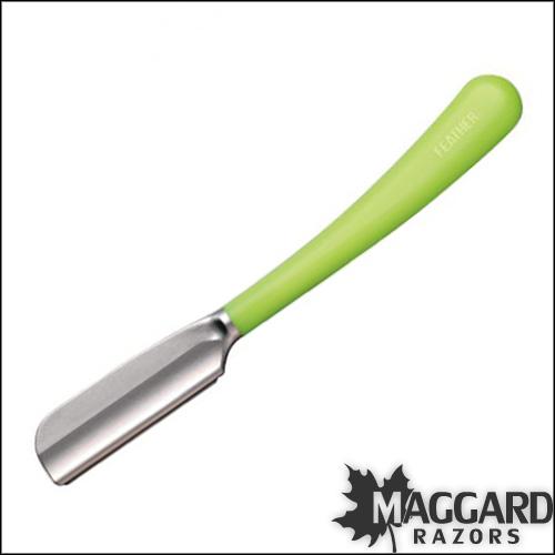 Feather Artist Club SS Fixed Straight Razor Shavette, Lime Handle