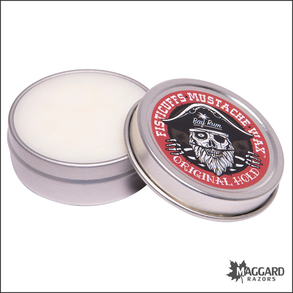 Fisticuffs Mustache Wax Original Hold , 1oz Tin - Bay Rum Scent ...
