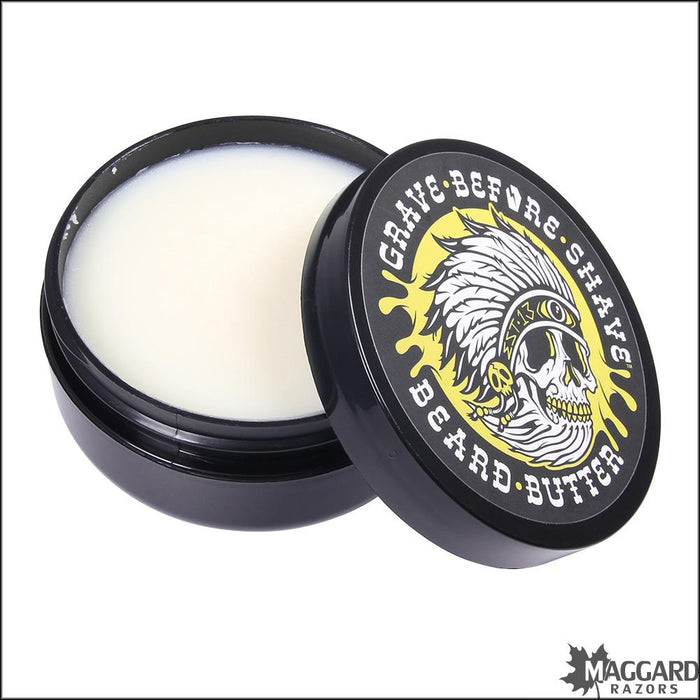 Grave Before Shave Beard Butter - 4oz Teakwood Scent, All Natural Conditioning