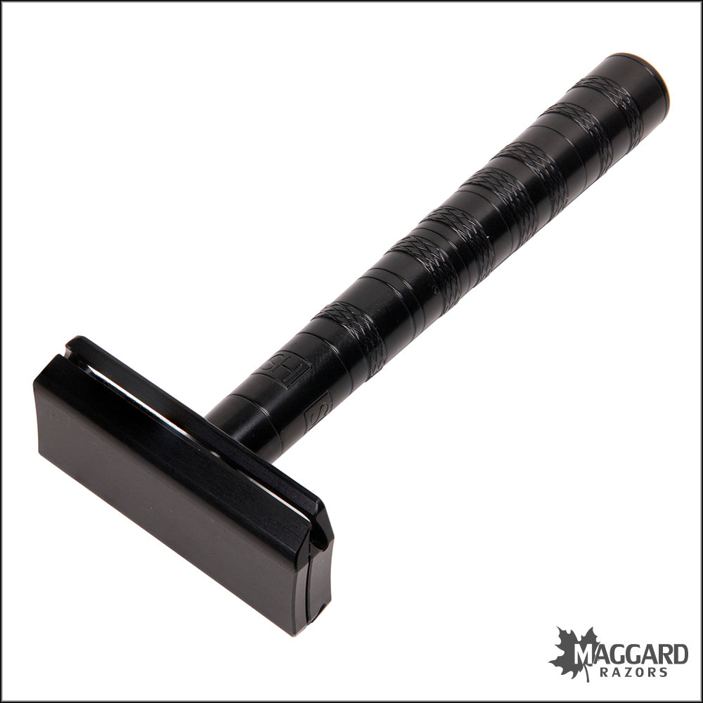 Henson Shaving AL13 Black Machined Aluminum DE Safety Razor, Mild Exposure