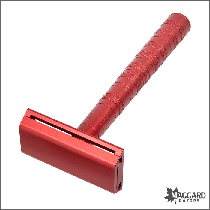 Henson Shaving AL13 Rocket Red Machined Aluminum DE Safety Razor, Medium Exposure