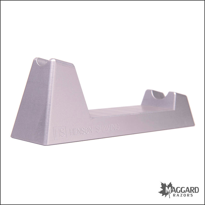Henson Aluminum Razor Stand, Anodized Matte Silver — Maggard Razors