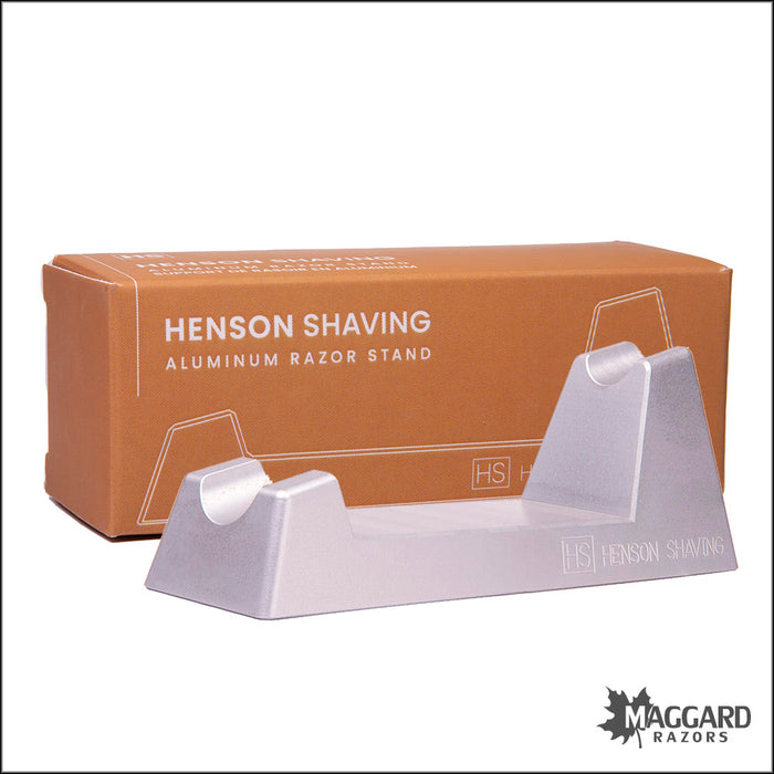 Henson Aluminum Razor Stand, Anodized Matte Silver — Maggard Razors