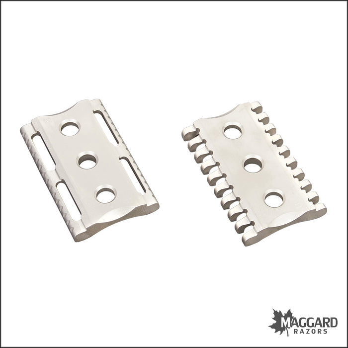 Karve Shaving Co. Stainless Steel Base Plates, Open and Closed Comb/Straight Bar Options