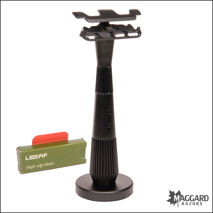 Leaf Twig Single Edge Fixed Head Razor, with Starter Blades - Black ...