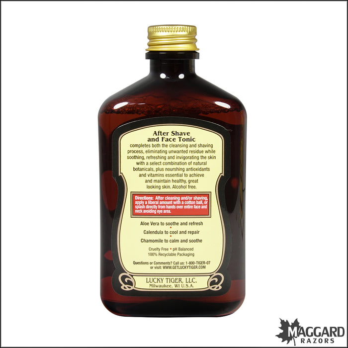Lucky Tiger Aftershave and Face Tonic, 8oz - Alcohol Free