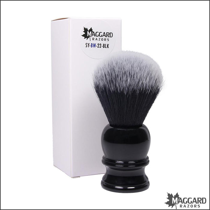 Maggard-Razors-22mm-Black-and-White-Synthetic-Shaving-Brush-2