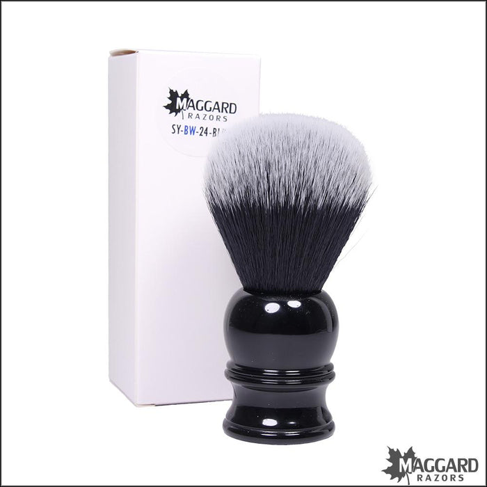 Maggard-Razors-24mm-Black-and-White-Synthetic-Shaving-Brush-2
