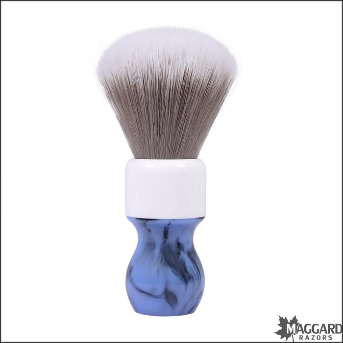 Maggard-Razors-24mm-Gray-and-White-Sythetic-Blue-and-White-Handle