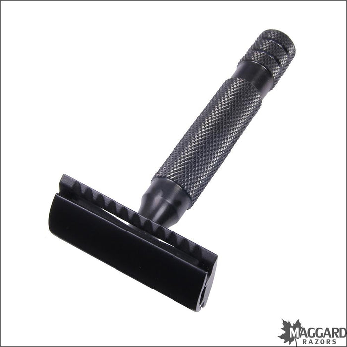 Maggard Razors DE Safety Razor MR11 Black Anodized Stainless Steel Han
