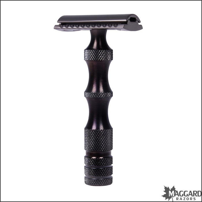 Maggard Razors DE Safety Razor MR5 Black Anodized Stainless Steel, Han