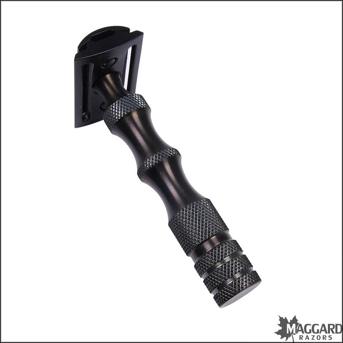 Maggard Razors DE Safety Razor MR5 Black Anodized Stainless Steel Hand