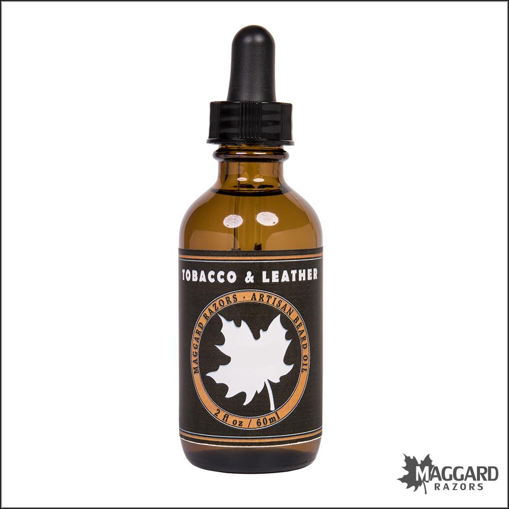 Maggard Razors Tobacco and Leather Artisan Beard Oil, 2oz