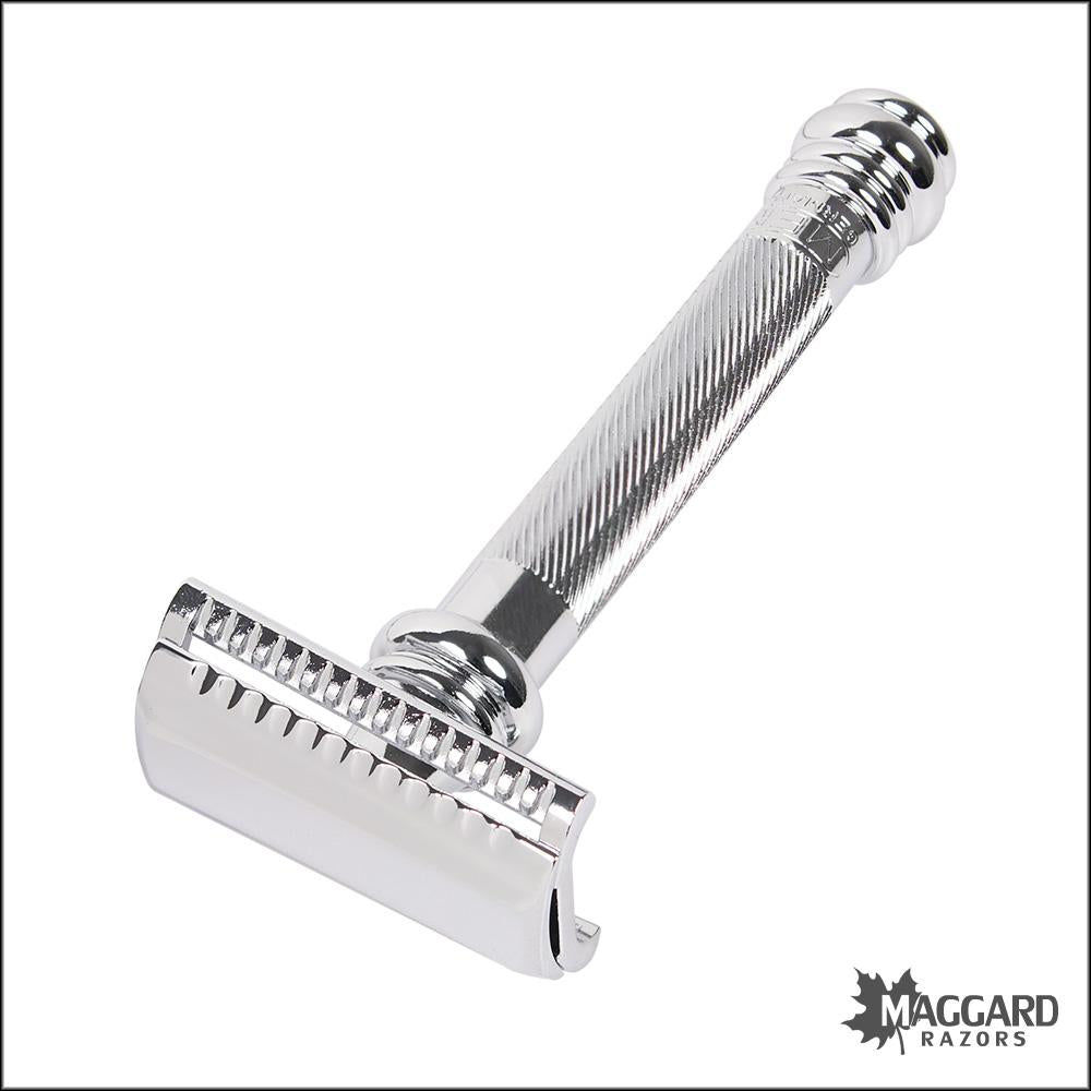 Merkur 39C Chrome Heavy Duty Long Handle Barber Pole Slant Head DE Safety  Razor