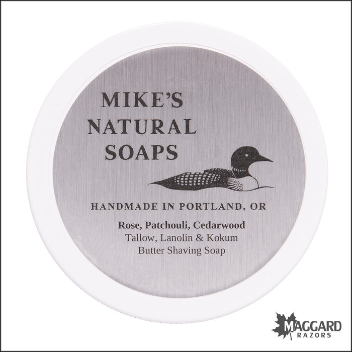 Mike's Natural Soaps Rose Patchouli Cedarwood Artisan Shaving Soap, 5oz