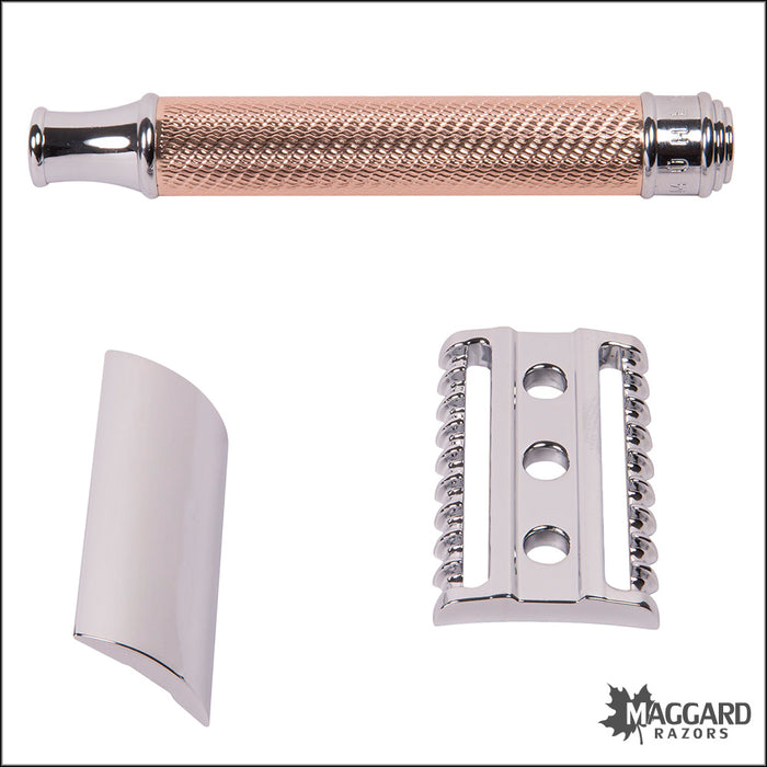 Muhler Razorblade Muhle R41 Rosegold Handle Open Comb DE Safety Razor — Maggard Razors