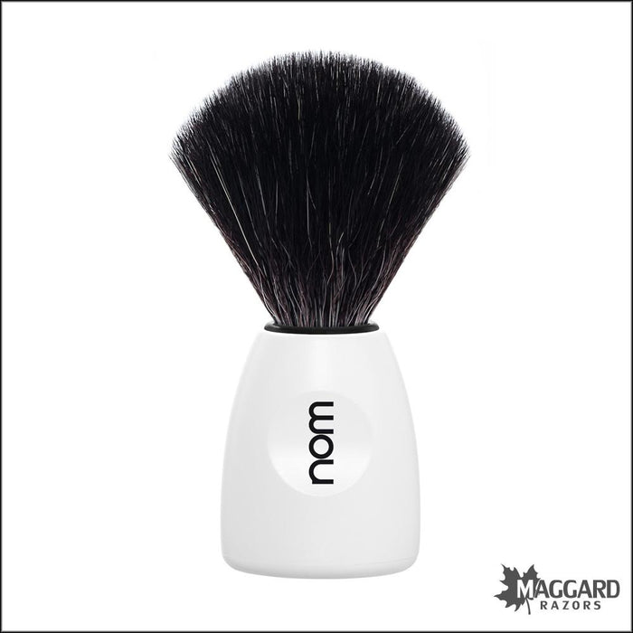 NOM-Lasse-21WH-White-Handle-Black-Fiber-Synthetic-Shaving-Brush-21mm