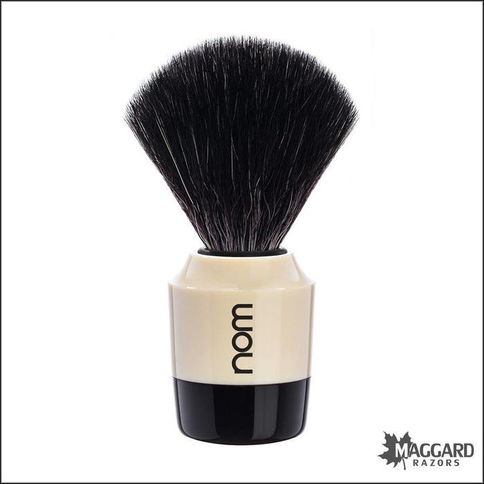 NOM-Marten-21CR-Cream-Handle-Black-Fiber-Synthetic-Shaving-Brush-21mm