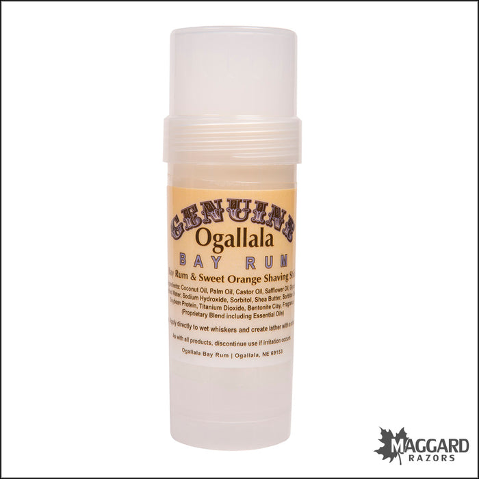 Ogallala Bay Rum and Sweet Orange Shaving Soap Stick, 2.5oz