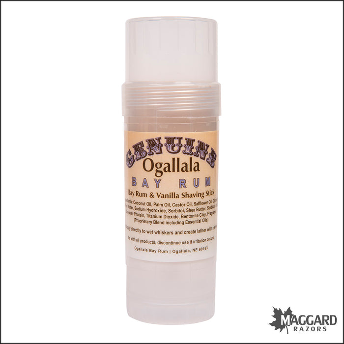 Ogallala Bay Rum and Vanilla Shaving Soap Stick, 2.5oz