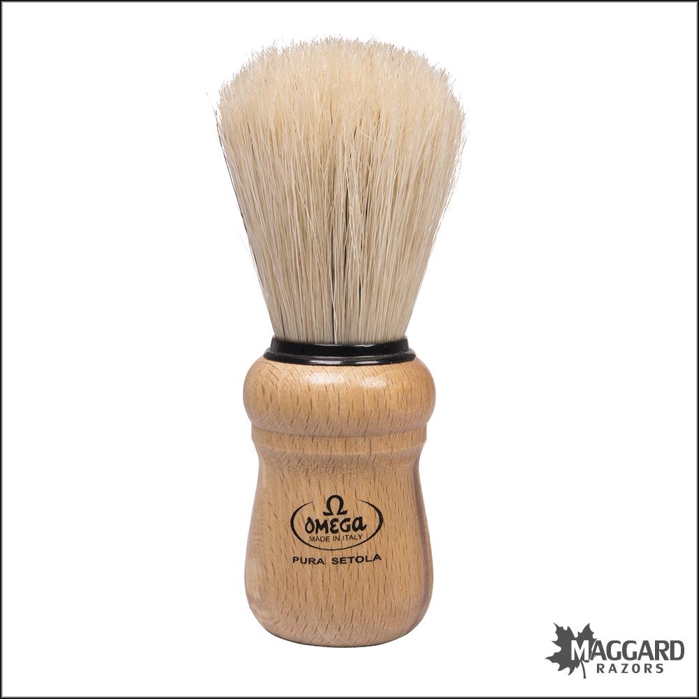 Omega Model 10005 Beech Wood Handle Boar Shaving Brush, 24mm — Maggard ...