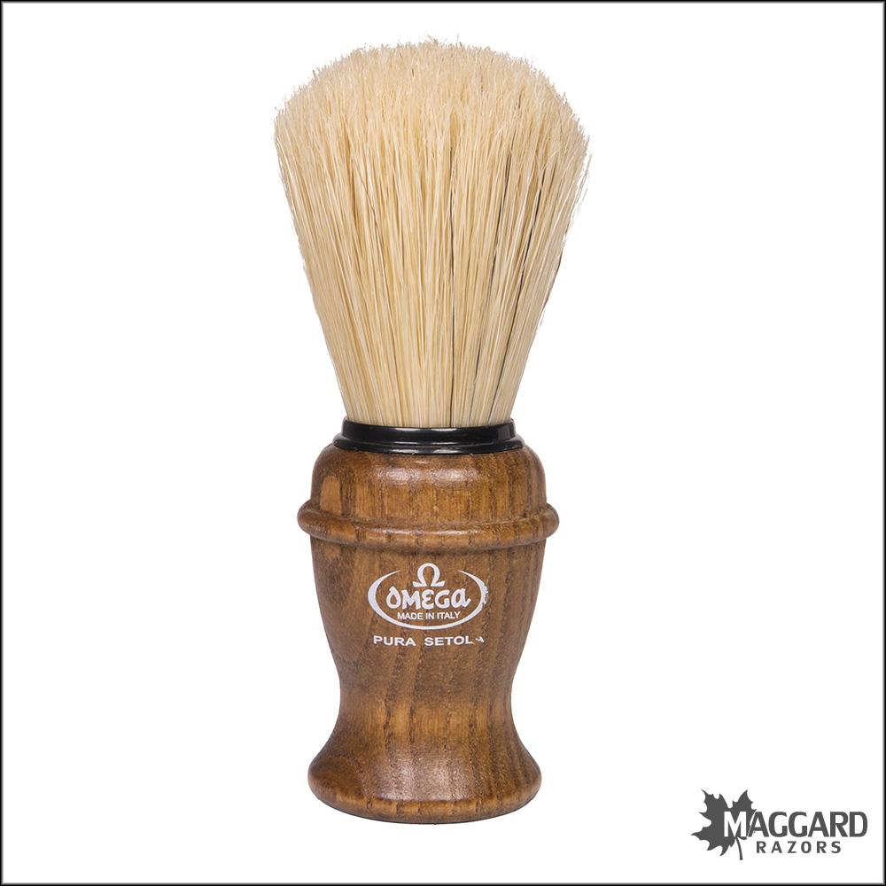 — Omega Ash Shaving 11137 Brush, 24mm Bristle Maggard Wood Model Boar Razors Handle