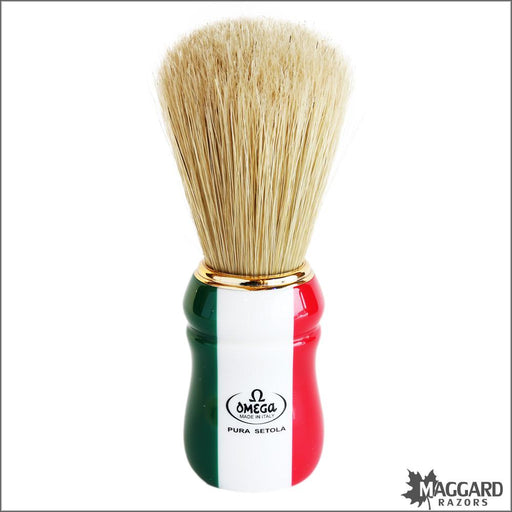 Omega-21762-Boar-Green-White-Red-Striped-Handle-Shaving-Brush