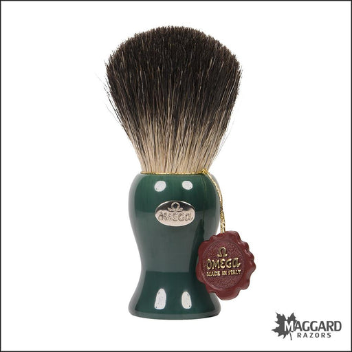 Omega-6217-Jade-Green-Handle-Black-Badger-Shaving-Brush-22mm