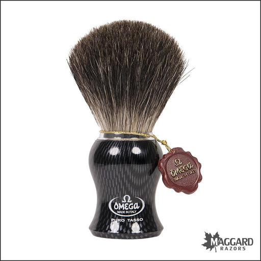 Omega-6650-Carbon-Fiber-Acrylic-Handle-Black-Badger-Shaving-Brush-24mm
