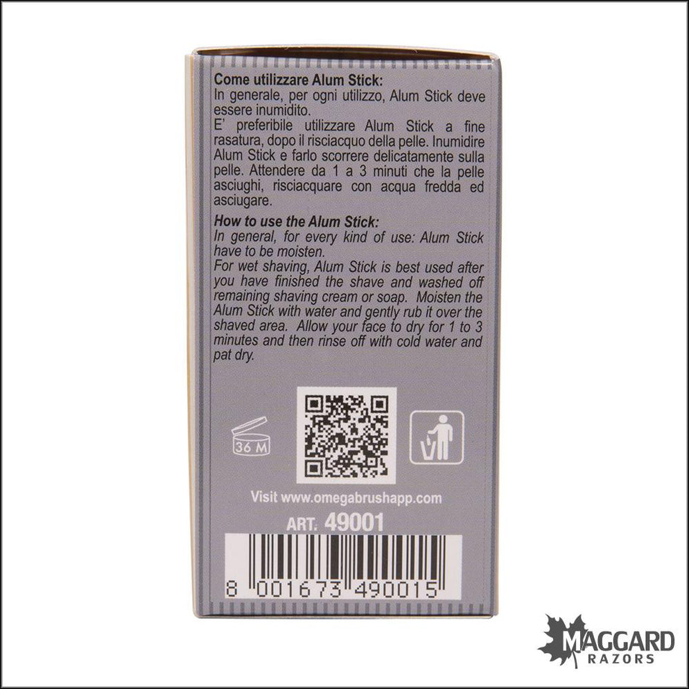 Omega Potassium Alum Stick, 60g — Maggard Razors