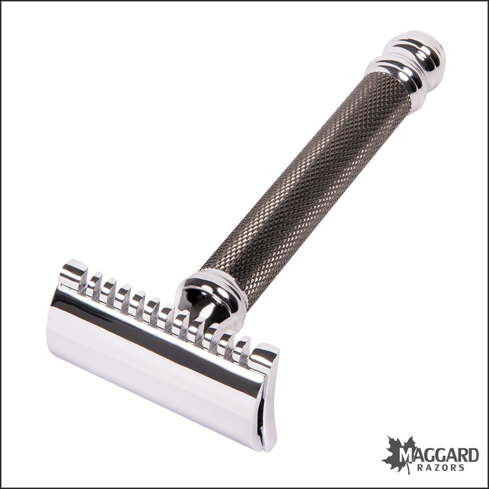 Parker 26C Graphite Dark Gray Open Comb DE Safety Razor — Maggard Razors