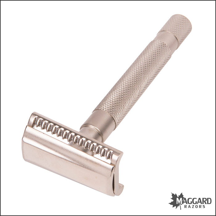Slanted Safety Razor Parker 55SL-SC Satin Chrome Semi Slant DE Safety Razor — Maggard Razors